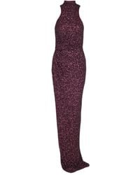 Balmain - High-Neck Sequin Dress - Lyst