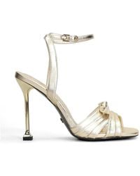 GOLD&ROUGE - Naisa-M Bow-Detail Metallic Sandals - Lyst