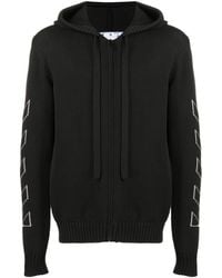 Off-White c/o Virgil Abloh - Diag Outline Knitted Zip-up Hoodie - Lyst