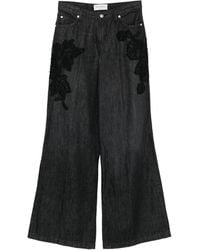 ERMANNO FIRENZE - Jeans Con Ricamo A Fiori - Lyst