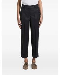 Peserico - Pressed-Crease Turn-Up Trousers - Lyst