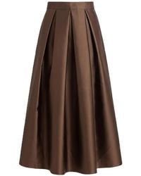 Lunatica Milano - Mikado Pleated Midi Skirt - Lyst