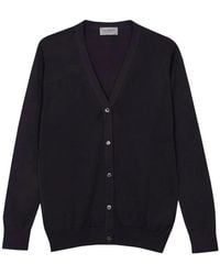 John Smedley - V-Neck Knitted Cardigan - Lyst