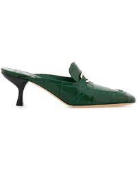 Ferragamo - 55Mm Crocodile-Embossed Buckled Mules - Lyst