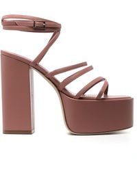 Paris Texas - Evita Leather Platform Sandals - Lyst