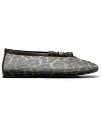 Ganni - Jenny Leopard-Print Ballet Flats - Lyst