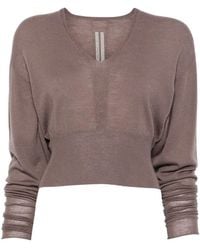 Rick Owens - V-Neck Cropped Sweater - Lyst