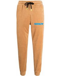 Barrow - Logo-Print Velvet Track Pants - Lyst