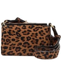 Plan C - Mini Folded Leopard-Print Leather Shoulder Bag - Lyst