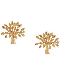 Mulberry - Logo Tree Stud Earrings - Lyst