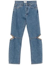 Still Here - Cut-Out Straight-Leg Jeans - Lyst