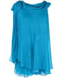 Alberta Ferretti - Semi-Sheer Asymmetric Blouse - Lyst