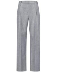 Lardini - Pinstripe-Pattern Straight Trousers - Lyst