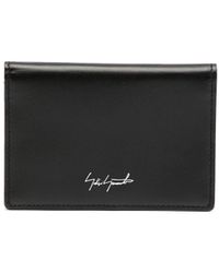 discord Yohji Yamamoto - Logo-print Bi-fold Leather Wallet - Lyst