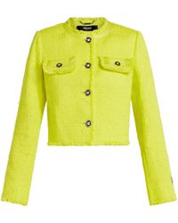 Versace - Bouclé Tweed Raglan Jacket - Lyst