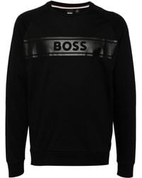BOSS - Logo-print Cotton Sweatshirt - Lyst