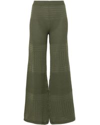 Twin Set - Pointelle-knit Wide Trousers - Lyst