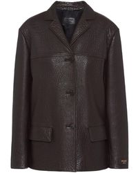 Prada - Single-breasted Leather Jacket - Lyst