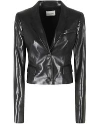 ANDAMANE - Glossy-Finish Cropped Jacket - Lyst