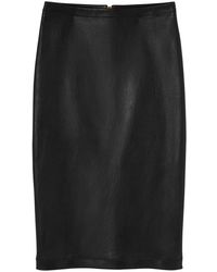Versace - Leather Pencil Midi Skirt - Lyst