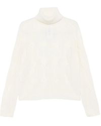 Liu Jo - Cable-Knit Roll-Neck Sweater - Lyst