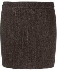 Roberto Collina - High-waist Wool-blend Miniskirt - Lyst