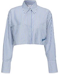 Pinko - Striped Crop Shirt - Lyst