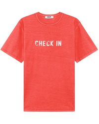 MSGM - Slogan-Print T-Shirt - Lyst