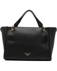 Twinset - Logo-Plaque Pebbled Tote Bag - Lyst