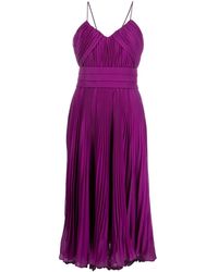 Max Mara - Plissée MIDI Robe - Lyst