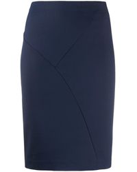 Patrizia Pepe Falda ajustada lisa - Azul