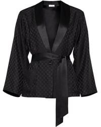 Eres - Velours Lounge Vest Met Geometrisch Patroon - Lyst