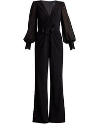 Tadashi Shoji - Floral-Embellished V-Neck Jumpsuit - Lyst
