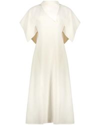 Ellery - Cape-Sleeve V-Neck Midi Dress - Lyst