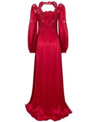 Alberta Ferretti - Puff-Sleeve Silk Maxi Dress - Lyst