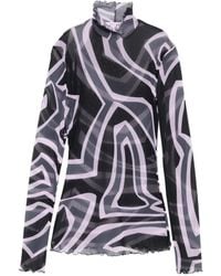 PUCCI - Mesh-Oberteil mit abstraktem Print - Lyst