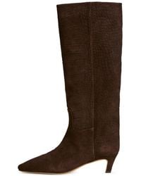 Twinset - Crocodile Print Suede High Boots - Lyst