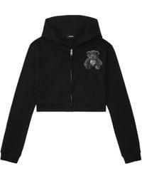 we11done - Bear-Print Zip-Up Hoodie - Lyst