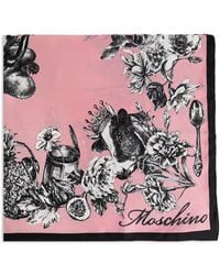 Moschino - Floral-Print Silk Scarf - Lyst