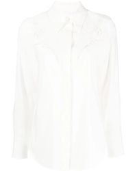 Chloé - Broderie-Anglaise Silk Shirt - Lyst