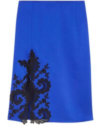 Versace - Barocco-lace Satin Midi Skirt - Lyst