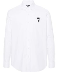 Karl Lagerfeld - Logo-appliqué Poplin Shirt - Lyst