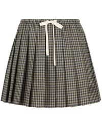 Miu Miu - Check Pleated Mini Skirt - Lyst