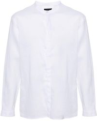 Giorgio Armani - Leinenhemd mit Stehkragen - Lyst