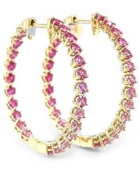 Lisa Nik - Sapphire Hoop Earrings - Lyst