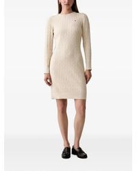 GANT - Cable-Knit Long-Sleeve Mini Dress - Lyst