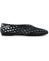 KARL LAGERFELD - Jelly Lattice-Detail Logo-Plaque Ballet Flats - Lyst