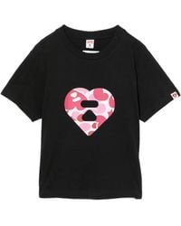 AAPE BY A BATHING AP - Heart-Printed T-Shirt - Lyst