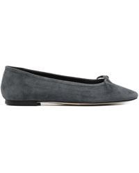 Aeyde - Bow-Detail Square-Toe Flats - Lyst