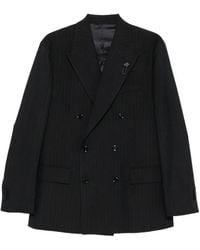 Lardini - Blazer Croisé À Fines Rayures - Lyst